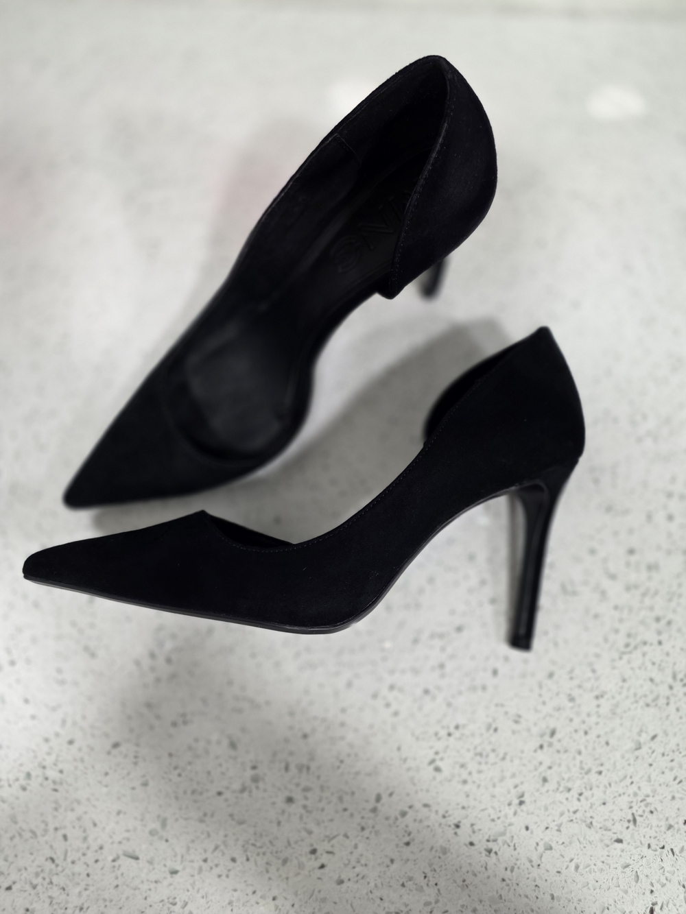 Mango Black Pointed-Toe High Heel Pumps